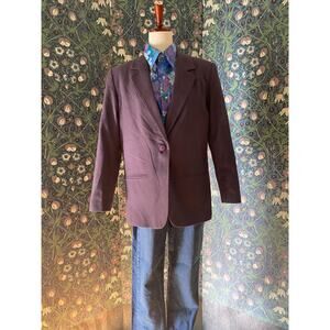 Vintage wool blazer jacket in mauve, size 10, by Sag Harbor